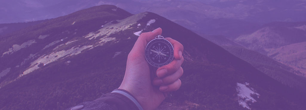 Hand holding a compass. Thriving in dynamic times by Charlie Feld.