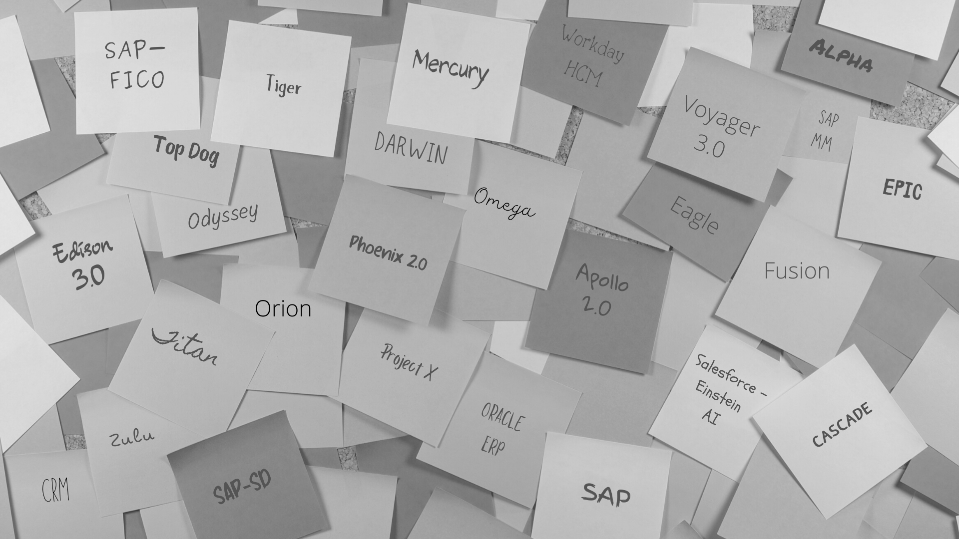post-it-notes for information technology project names. Learn to achieve real business value by aligning strategy with capabilities.